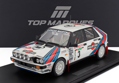 Topmarques Lancia Delta 4wd Team Martini Racing (night Version) N 3 Winner Rally Sanremo 1987 Miki Biasion - Tiziano Siviero - Con Vetrina - With Showcase 1:12 Bílá Červená Modrá