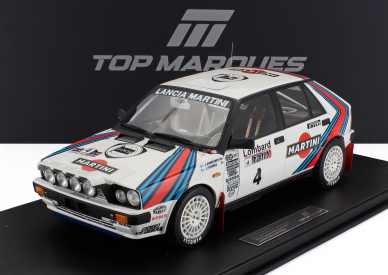 Topmarques Lancia Delta Hf Integrale 4wd Team Martini & Rossi Racing (night Version) N 4 Winner Rally Rac Lombard 1987 Juha Kankkunen - Juha Piironen - Con Vetrina - With Showcase 1:12 Bílá Červená Modrá