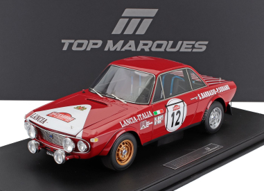 Topmarques Lancia Fulvia Hf 1600 Coupe (night Version) N 12 2nd Rally Sanremo 1972 Sergio Barbasio - Piero Sodano - Con Vetrina - With Showcase 1:12 Červená Bílá