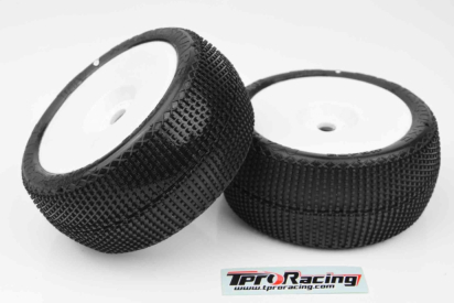 TPRO 1/8 Truggy MAGIC SQUARE - Soft T3 - nalepené, bílé disky, 2 ks.