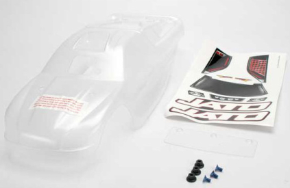 Traxxas karosérie čirá, samolepky: Jato 3.3
