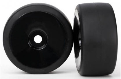 Traxxas kolo, disk černý, pneu slick (2) (zadní)