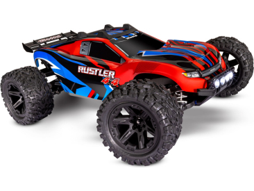 RC auto Traxxas Rustler 4WD 1:10 RTR s LED osvětlením, červená