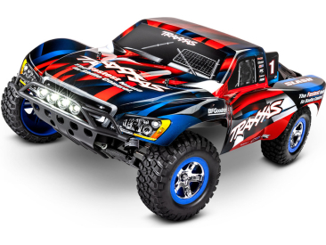 RC auto Traxxas Slash 1:10 RTR s LED osvětlením, červeno-modrá