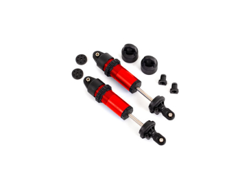 Traxxas tlumič krátký GT-Maxx hliníkový červeně eloxovaný (2)