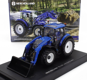 Universal hobbies New holland T5.120 Tractor With Front Scraper 2018 1:32 Modrá Černá