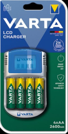 VARTA LCD charger + 4xAA 2600 mAh + adaptér 12V + USB in