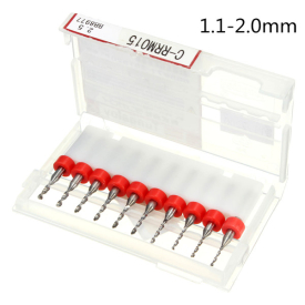 Vrtáčky sada 1,1-2,0mm, průměr stopky 3,17mm