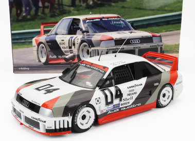 Werk83 Audi 90 Quattro Team Audi Sport N 4 Miller High Life 500km Imsa 1989 Walter Rohrl - Hans Joachim Stuck 1:18 Bílá Šedá Červená