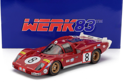 Werk83 Ferrari 512s 5.0l V12 Long Tail Team Sefac Spa Ferrari N 8 24h Le Mans 1970 Arturo Merziario - Clay Regazzoni 1:18 Red