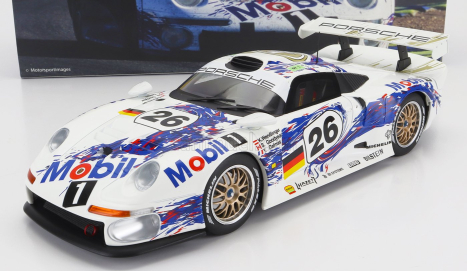 Werk83 Porsche 911 Gt1 3.2l Turbo Team Porsche Ag Mobil1 N 26 3rd 24h Le Mans 1996 Y.dalmas -  K.wendlinger - S.goodyear 1:18 Bílá Modrá