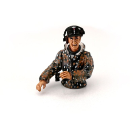 1/16 půl figurka německého velitele tanku z 2 sv. války, letní kamufláž, ručně malovaný