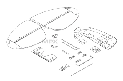 224435 směrovka a výškovka + příslušenství FunCub XL