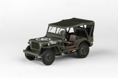 Abrex Cararama 1:43 - 1/4 Ton Military Vehicle Soft Top - Military Green