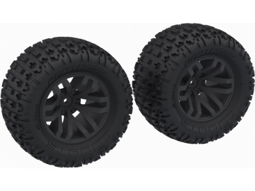 Arrma kolo s pneu dBoots Fortress MT, disk černý (2)