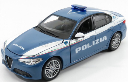 Bburago Alfa romeo Giulia Polizia 2016 1:24 Modrá Bílá