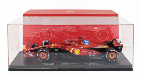 Bburago Ferrari F1  Sf-24 Team Scuderia Ferrari N 16 Winner Italy Monza Gp 2024 Charles Leclerc - Con Vetrina - With Showcase 1:18 Červená Bílá Černá