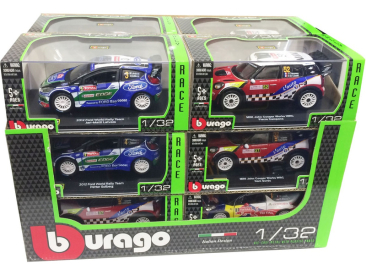 Bburago sada modelů aut Race Rally 1:32 12ks