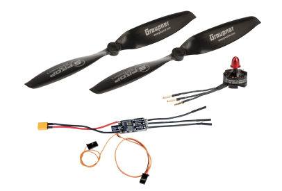 Combo set Telemetr. regul. HOTT 35Amp SBEC + Ultra 2812-1200Kv lev. (CCW) + 2 vrtule