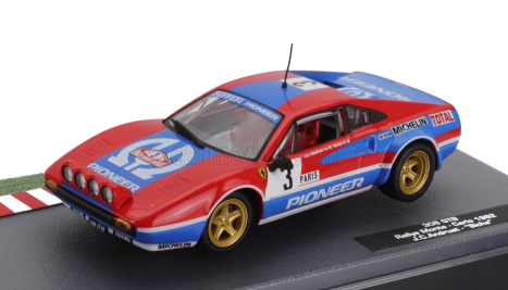 Edicola Ferrari 308 Gtb Gr.4 (night Version) N 3 Rally Montecarlo 1982 Jean Claude Andruet - Michele Petit Biche 1:43 Červená Modrá