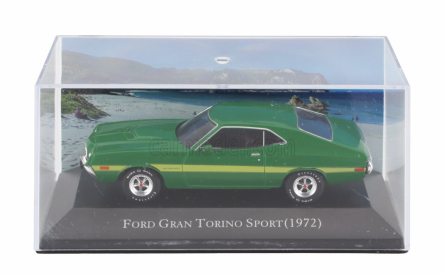 Edicola Ford usa Gran Torino Sport Coupe 1972 - Con Vetrina - With Showcase 1:43 Zelená Žlutá
