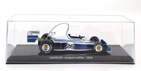 Edicola Ligier F1  Js5 N 26 Season 1976 Jacques Laffite - Con Vetrina - With Showcase 1:24 Světle Modrá Bílá
