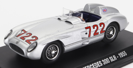 Edicola Mercedes benz 300 Slr Spider N 722 Winner Mille Miglia 1955 Stirling Moss - Denis Jenkinson 1:43 Silver