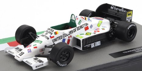 Edicola Toleman F1  Tg185 Hart 415t N 19 Season 1985 Teo Fabi 1:43 Bílá Černá