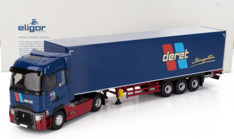 Eligor Renault T-high Truck Cassonato Deret Transports 2023 1:43 Blue