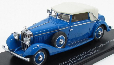 Esval model Hispano suiza J12 Drophead Convertible Three-position Closed By Fernandez & Darrin 1934 1:43 Modrá Bílá