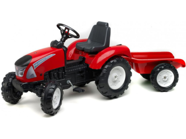 FALK - Šlapací traktor Garden Master s vlečkou červený