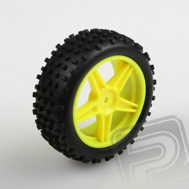 Gumy BUGGY komplet nalepené 1/10 - přední žluté, 2ks.