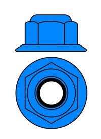 Hliníkové Nylon STOPmatky M4 s ploškou - modré - 10 ks.