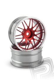 Hliníkový disk 10 paprsků, offset 6 mm - červená barva (2 ks)