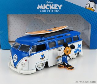 Jada Volkswagen T1 Samba Minibus 1962 1:24, bílomodrá