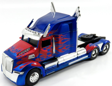 Jada Western star 5700 Xe Tractor Truck 2009 - Optimus Prime Transformers V L'ultimo Cavaliere - Movie 2017 1:24 Modrá Met Červená
