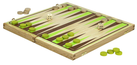 Jeujura Backgammon v dřevěném skládacím boxu