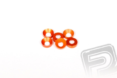 Konická podložka 3x6.9x2mm - oranžové (6 ks.)
