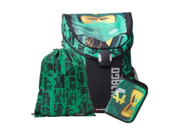 LEGO školní aktovka Easy, 3 dílný set - Ninjago Green