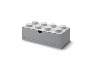 LEGO stolní box 8 se zásuvkou šedý