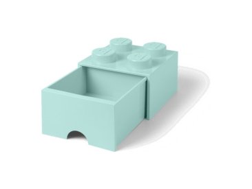 LEGO úložný box s šuplíkem 250x250x180mm - aqua