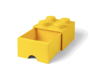 LEGO úložný box s šuplíkem 250x250x180mm - žlutý