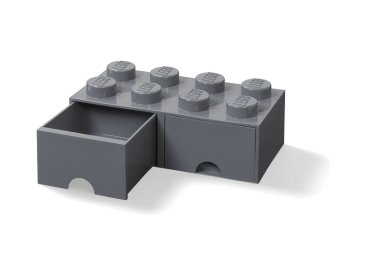 LEGO úložný box s šuplíky 250x500x180mm - tmavě šedý