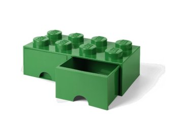 LEGO úložný box s šuplíky 250x500x180mm - tmavě zelený