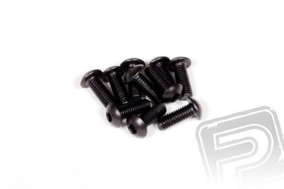 M3x8mm imbusové šrouby s čočkovitou hlavou (černé, 10 ks.)