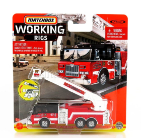 Matchbox Truck Pierce Velocity Aerial Platform Fire Truck - Ladder - Fire Engine 1:64 Červená Černá Bílá