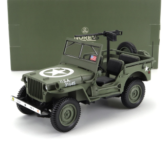 Norev Jeep Willys Cabriolet Open Army D-day Normandy 1944 1:18 Vojenská Zelená