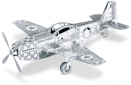 Ocelová stavebnice Mustang P-51