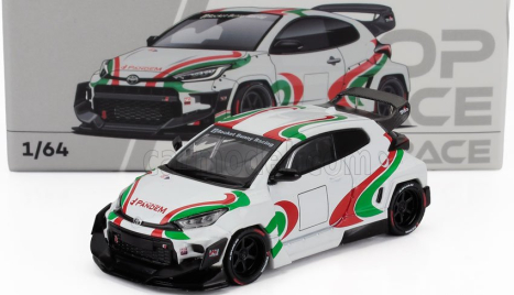 Pop-race-limited Toyota Yaris Gr Pandem 2022 1:64 Bílá Zelená Červená