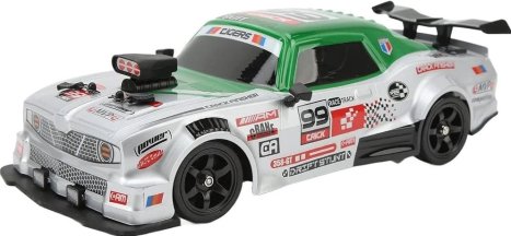 RC auto Drift Car s kouřem a LED, zelenobílá